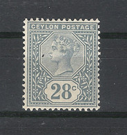 CEYLON  ( ÎLE DE CEYLAN ) /  Y. & T.  N° 110  /  28 Cents Gris-bleu - Ceylon (...-1947)
