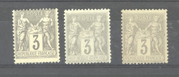 CLX  1111  -  France  :   Yv  87-87a-87b   * - 1876-1898 Sage (Type II)