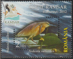 Rumania 2012 Scott 7245 Sello º Fauna Garzas Squacco Heron (Ardeola Ralloides) COP11 Ramsar Bucarest Michel 6631 Romania - Oblitérés