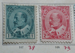 Canada 1903 Yvert 78 79 Carmin - Nuovi