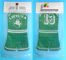 LITHUANIA BASKETBALL FEDERATION Nice Old Pennant In Original Packaging* Basket-ball Baloncesto Pallacanestro Association - Uniformes, Recordatorios & Misc