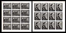 AJMAN 1968 Human Rights Martin Luther King 1R 2R IMPERF.SHEETS (2x12 Stamps) - Martin Luther King