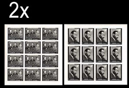 BULK: 2 X AJMAN 1968 Human Rights Martin Luther King 1R 2R IMPERF.SHEETS (2x12 Stamps) - Martin Luther King