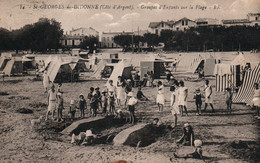 St Saint-Georges De Didonne (Côte D'Argent) Groupes D'enfants Sur La Plage, Châteaux De Sable - Carte BR N° 14 - Saint-Georges-de-Didonne