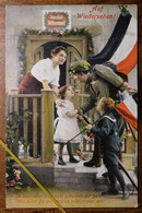 CPA Ak Wk1 Ww1 Soldat Patriotique Allemand Allemagne DR Dt Reich Enfant Famille Auf Wiedersehen - War 1914-18