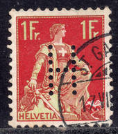 Switzerland 1908 - Helvetia- Perfins "H" - Perforadas