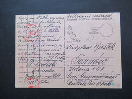 Ungarn 1940 Zensurpost Nach Tarnow Generalgouvernement Deutsche Post Osten Ins Gefangenenlager Belligerant Interné - Storia Postale