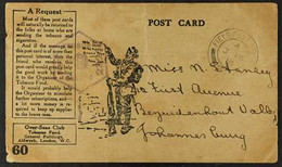 WORLD WAR ONE TOBACCO FUND CARD 1916 (March) Illustrated Card Sent To South Africa With A Message Of Thanks For Donation - Unclassified