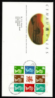 Ref 1464 - GB 1992 - First Day Cover FDC - Wales Prestige Book Pane - Cardiff Postmark - 1991-2000 Dezimalausgaben