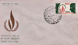 Lord BUDDHA Human Rights Year 1968 FDC NEPAL - Buddhism