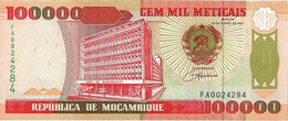 MOZAMBIQUE 1993 100000 Metical -  P.139  Neuf  UNC - Mozambique