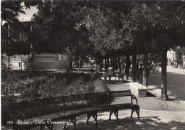 CARTOLINA  TRANI ,PUGLIA,VILLA COMUNALE ,GIARDINI PUBBLICI,PASSEGGIATE,VERDE,STORIA,CULTURA RELIGIONI,VIAGGIATA 1964 - Trani