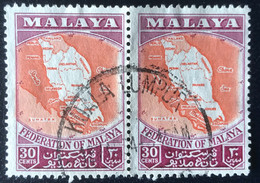 Malaya - T2/9 - (°)used - 1957 - Michel 4 - Landkaart Van De Federatie - Kuala Lumpur - Federation Of Malaya