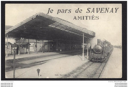 CPA 44 Je Pars De Savenay La Gare Et Le Train - Savenay