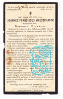 DP Joannes Fr. Maesschalck ° Lokeren 1850 † Heiende Lokeren 1936 X Dominica Everaert - Devotion Images