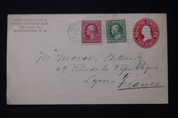 ETATS UNIS - Entier Postal Commercial + Compléments De Manchester Pour La France En 1910 - L 88331 - 1901-20