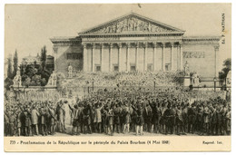 Proclamation De La République Sur Le Péristyle Du Palais Bourbon Le 4 Mai 1848. - Partis Politiques & élections