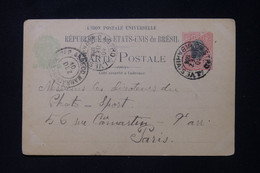 BRÉSIL- Entier Postal De Bahia Pour Paris En 1908 - L 88377 - Entiers Postaux