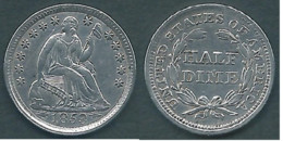 Stati Uniti D'america-United States-U.S.A,1853 SILVER COIN, HALF DIME, (½ Dime) Well Preserved !!! - Medios  Dimes