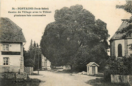 Fontaine * Vue Sur Le Centre Du Village * Le Tilleul Centenaire * Arbre * Café Restaurant * Bascule Poids Public - Fontaine