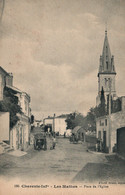 Les Mathes (Charente-Inférieure) Place De L'Eglise - Cliché Braun - Carte Animée (attelages) N° 190 Non Circulée - Les Mathes