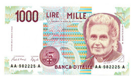 Italia - 1.000 Lire 1990 Montessori AA    ---- - 1.000 Lire