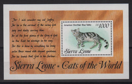 Sierra Leone - BF 223 - Faune - Chat - Cote 8.50€ - ** Neuf Sans Charniere - Sierra Leona (1961-...)