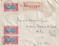 DAHOMEY 1930 LETTRE RECOMMANDEE DE PORTO NOVO AVEC CACHET ARRIVEE - Briefe U. Dokumente