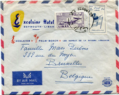 LIBAN LETTRE PAR AVION DEPART BEYROUTH 29-5-59 POUR LA BELGIQUE - Libanon