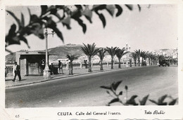 Real Photo Ceuta Calle Del General Franco  1965 Por Avion  To Colombelle Calvados - Ceuta