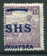 YUGOSLAVIA 1918 SHS Overprint For Croatia On Hungary 15f Harvesters MH / *. Michel 63  Sips Certificate. - Nuovi