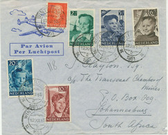 NIEDERLANDE 1951 Voor Het Kind Kpl. M. Zusatzfrankatur Portogerechte Luftpostbf. - Luftpost