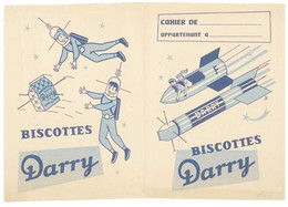 Protège Cahier Biscottes Darry , Futurisme, Fusée, Astronautes - Biscottes