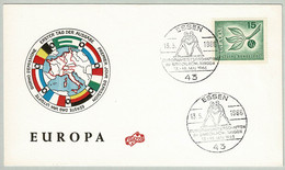 Deutsche Bundespost 1966, FDC Europa-Marken, Europameisterschaften Ringen Essen - Unclassified