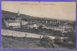 Carte Postale 63. Combronde  L'église Et Le Chateau Beau Plan - Combronde