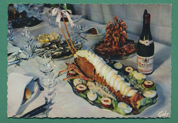 Gastronomie Française Table Régionale ( Homard, Huitres, Muscadet ) - Fische Und Schaltiere
