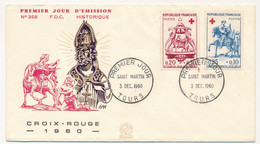 FRANCE - Env. FDC - 0,20 + 0,10 Et 0,25 + 0,10 SAINT MARTIN - Premier Jour TOURS 3 Décembre 1960 - 1960-1969