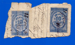 Oblitération Timbres Fiscaux 10 Centimes Quittances Reçues Et Décharges - Storia Postale