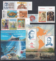 2017 Monaco 10 Different Stamps & 2 Sheets  MNH Face Value Euro 16.74 - Non Classés