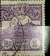 San Marino 1903 2L. Sas 44 Used Cert.w/Photo Silv. E Man. Sorani APFIP (002840) - Oblitérés