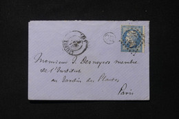 FRANCE - Oblitération De Lisieux + Cachet OR Sur Enveloppe Cachetée Pour Paris, Affranchissement Napoléon 20ct - L 88496 - Vorläufer