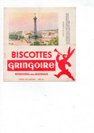 Buvard Biscottes Gringoire Pithiviers En Gatinais - Place De La Bastille - Biscottes