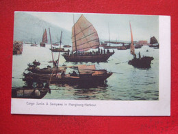 CHINE -  HONGKONG - " CARGO JUNKS & SAMPANS IN HONKONG HARBOUR " -  EDT : M. SRERNBERG  & CO - CARTE SUP - - Chine (Hong Kong)