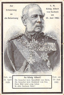 König Albert Von Sachsen Memorandum Roi Albert De Saxe 1828-1902 - Politicians & Soldiers