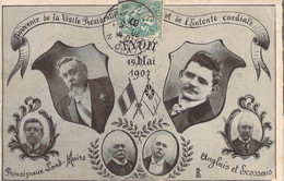 Souvenir De La Visite Du Président Fallières à Lyon Le 19 Mai 1907 Avec Les Lord-Maire Anglais Et Ecossais - Politicians & Soldiers