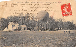 Châlons Sur Marne . Le Camp          51      Montgolfière. Usine A Hydrogène. Gonflement D'un Ballon. Défaut (voir Scan) - Camp De Châlons - Mourmelon