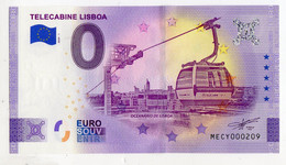 2020-1 BILLET TOURISTIQUE PORTUGAL 0 EURO SOUVENIR N°MECY000209 TELECABINE LISBOA - Pruebas Privadas