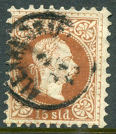 AUSTRIA PO In The LEVANT 1875 Franz Joseph Fine Print 15 Soldi Used. Michel 5 II - Levante-Marken