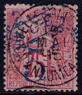 ✔️ Nouvelle Calédonie 1892 - Timbres Colonies Avec Surcharge Bleu Cachet Central NOUMEA - Yv. 38 (o) - Usati
