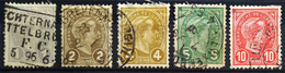 LUXEMBOURG                         N° 69/73                                OBLITERE - 1895 Adolfo De Perfíl